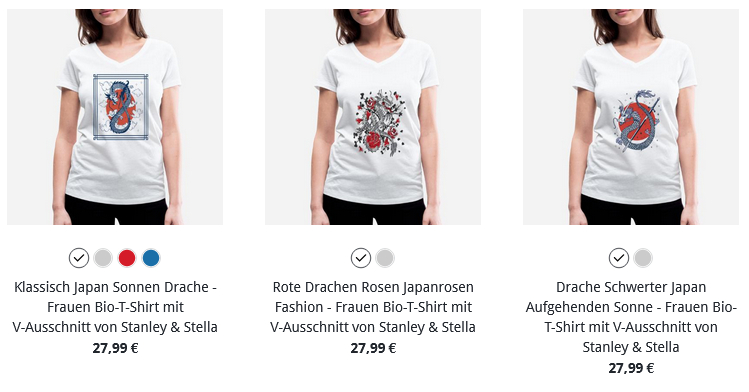 Japanische Frauen Drachen T-Shirts